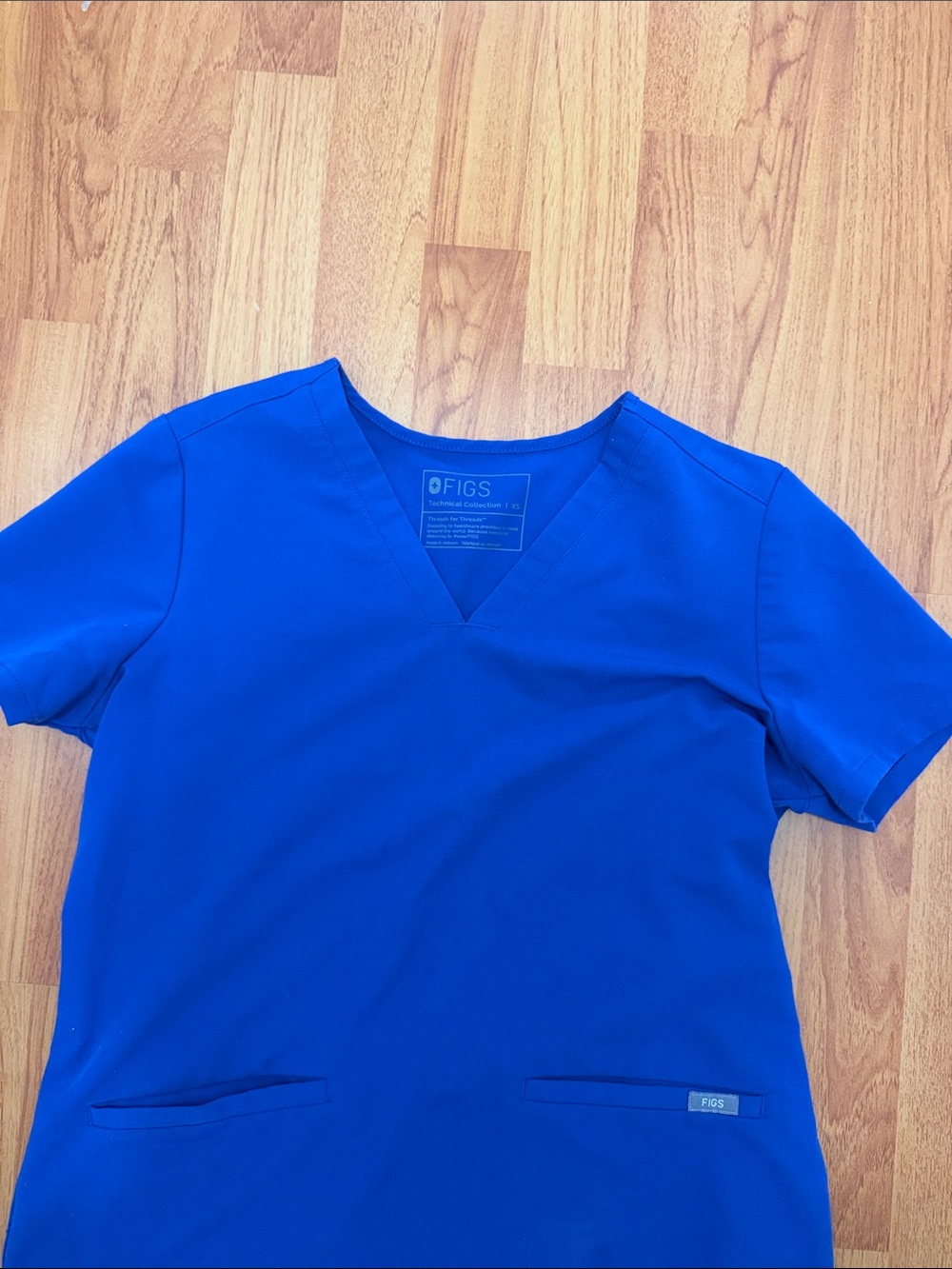 FIGS Women's V-Neck Scrub Top in Royal Blue